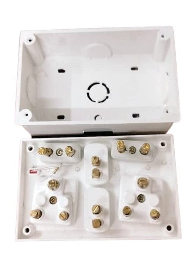 CANDLE 6Ampere Unbreakable 2 Switch 4 Socket/Outlets Combined with Box with Indicator Switch Socket Board (White, 2+4) Pack of 5 Pcs - Image 3